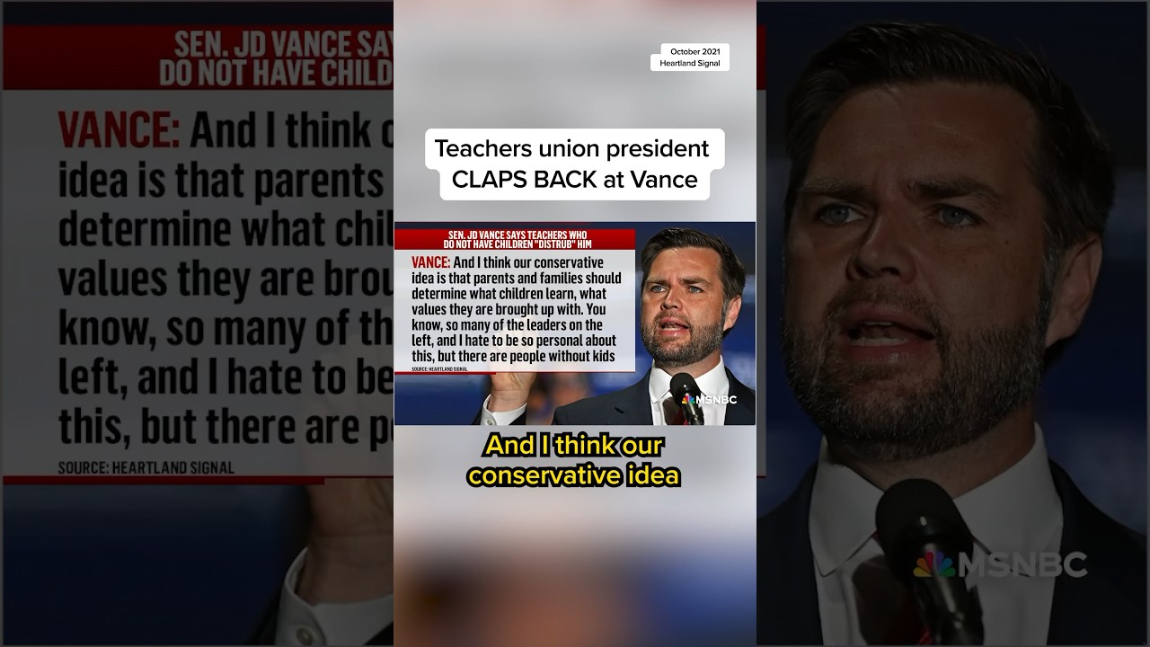 Teachers union president CLAPS BACK at Vance