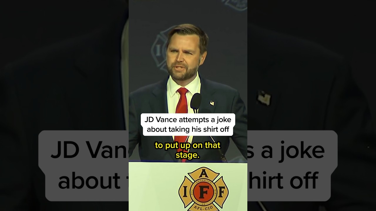 JD Vance attempts a joke about taking his shirt off