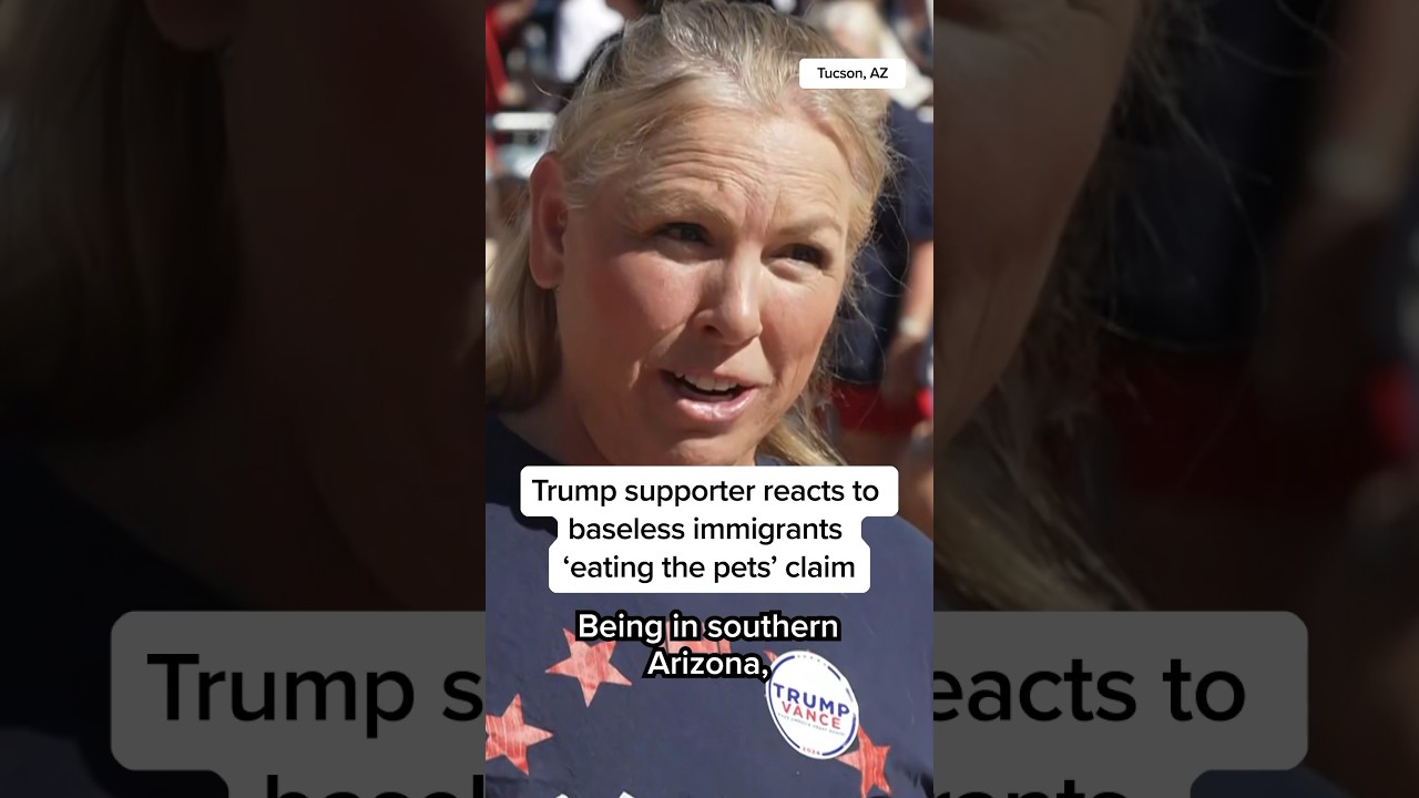 Trump supporter reacts to baseless immigrants 'eating the pets' claim